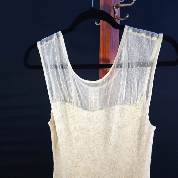 Free People Size Small Cream & Gold Dress - Picture 2 of 6